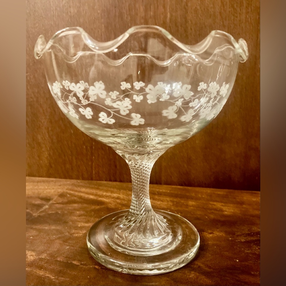 Eamon Glass Ireland Shamrock Compote